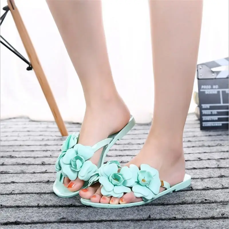 Модные летние шлепки Для женщин шлёпанцы для с цветочным рисунком в богемном