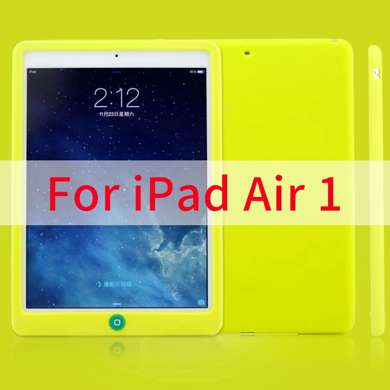 Дети Ударопрочный силиконовый чехол для IPad Air 1 2 противоударный мягкий чехол для apple iPad Air 2 1 9,7 дюймов a1474/a1475/a1476 планшеты - Цвет: Air 1 Yellow