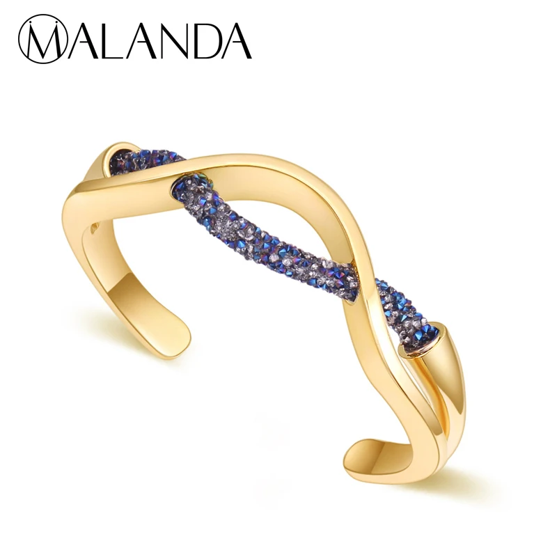 Бренд malanda 2018 Новая мода Кристалл от Swarovski сетки Браслеты для женщин Роскошные