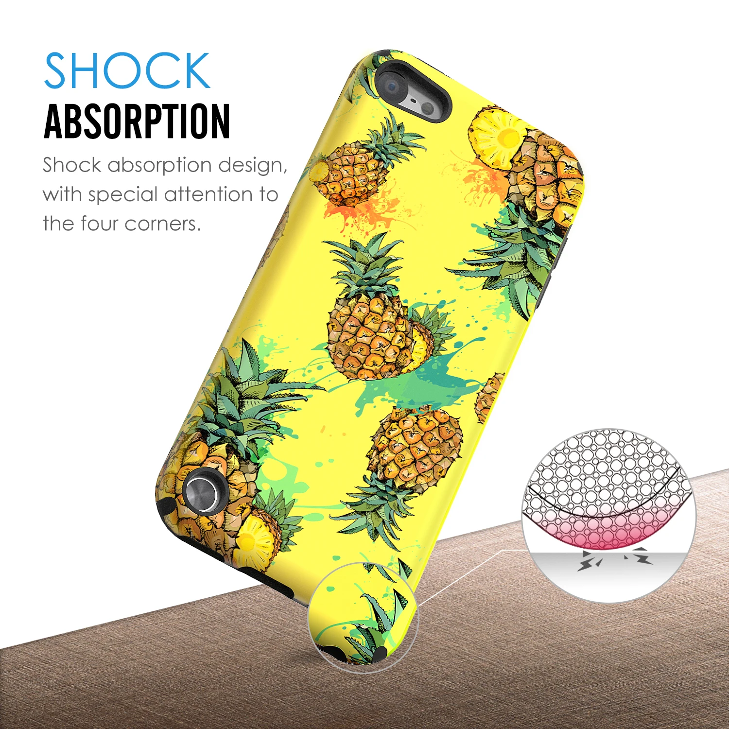 Чехол MoKo для iPod Touch 6/iPod Touch 5,2 в 1 амортизирующий бампер из ТПУ ультра тонкий защитный чехол с жесткой задней крышкой