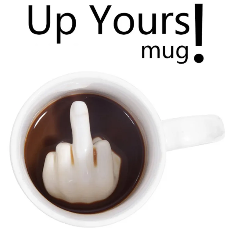 

New High Quality 3D Creative Fun Unique Personality Middle Finger Milk Coffee Ceramic Mug Up Yours Cup Cool Home Decor Gifts