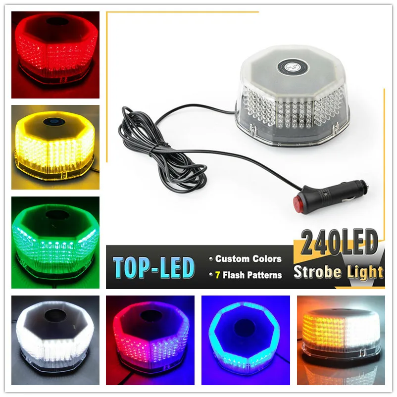 

240LED Stroboscopes Police LED Lights LED Car Strobe Emergency Lights Flash fso Car Strobe Light Bar Roof Top 12V