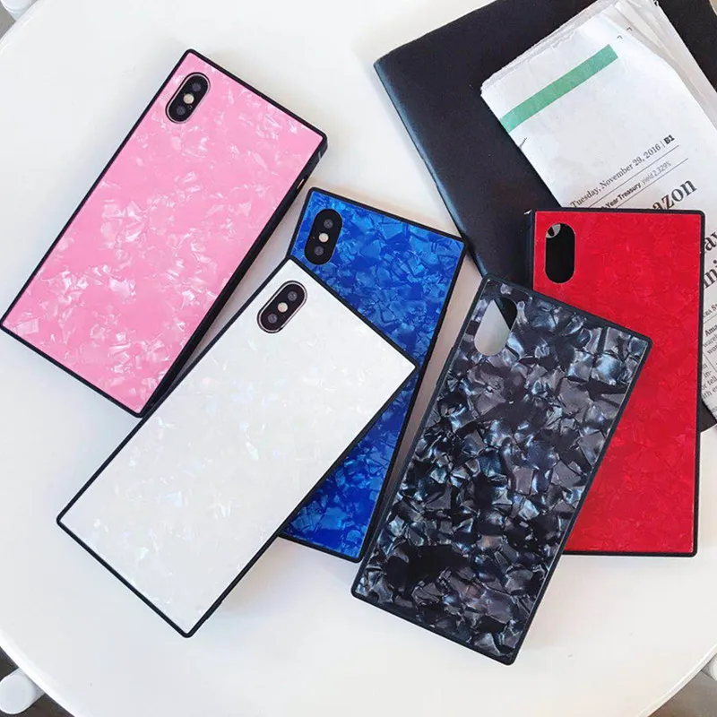 Роскошный глянцевый чехол с квадратным стеклом для iPhone 11 Pro XS Max XR X 10 задняя крышка