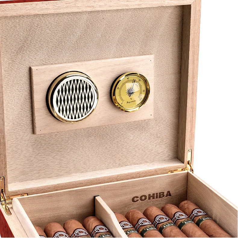 CIGARLOONG, кедровое дерево, черная сигара, хьюмидор, магниты, увлажнитель с гигрометром для Cohiba, хьюмидор для сигар чехол, Рождественская коробка, CLA-0101-B