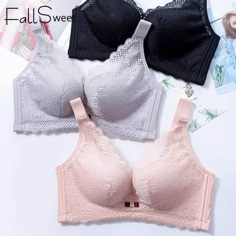 Женские бюстгальтеры без косточек FallSweet, кружевное женское белье с тонкой чашечкой, бюстгальтеры больших размеров