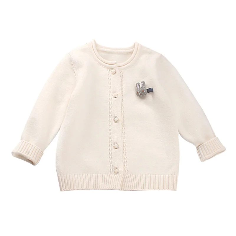 Повседневный Кардиган для девочек хлопковый Однотонный свитер маленьких