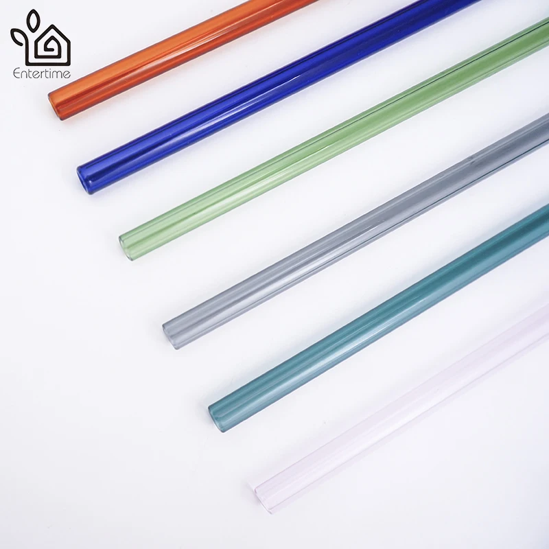 Энтертайм 100 шт./лот соломинки из боросиликатного стекла прозрачные прямые 20 см x 8