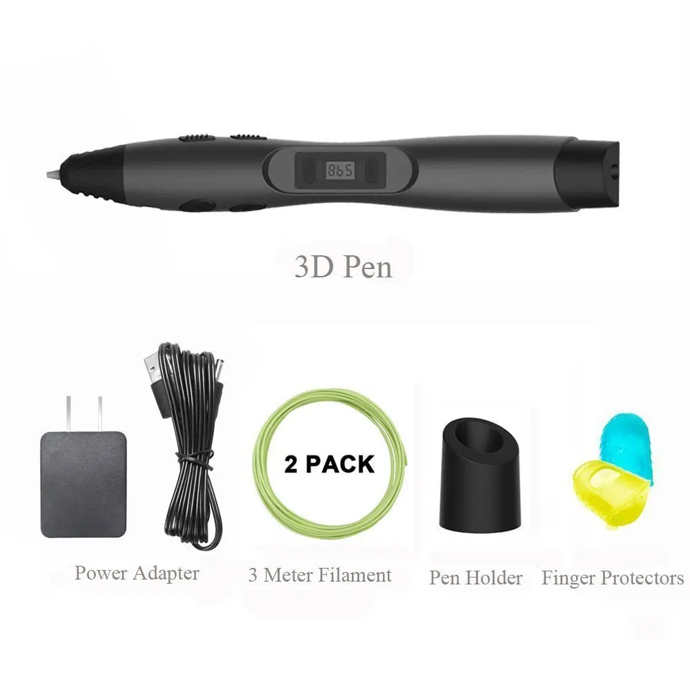 SL-300-Black SUNLU 3d принтер Ручка SL-300 DIY подарок С UK EU US Plug 8 цифровой контроль скорости для рисования и DIY - Цвет: SL-300-Black