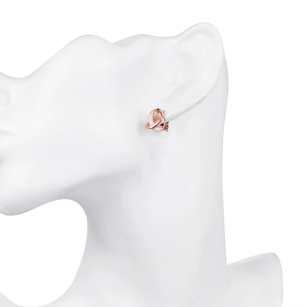 Женские серьги гвоздики из розового золота с крестом|circle stud earrings|stud earringsstud earrings for