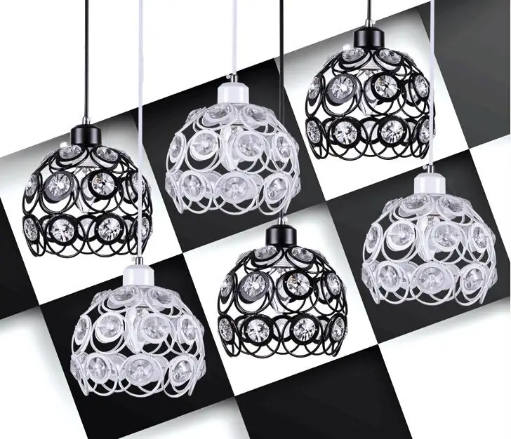 Современный Железный подвесной светильник хрустальная лампа для столовой