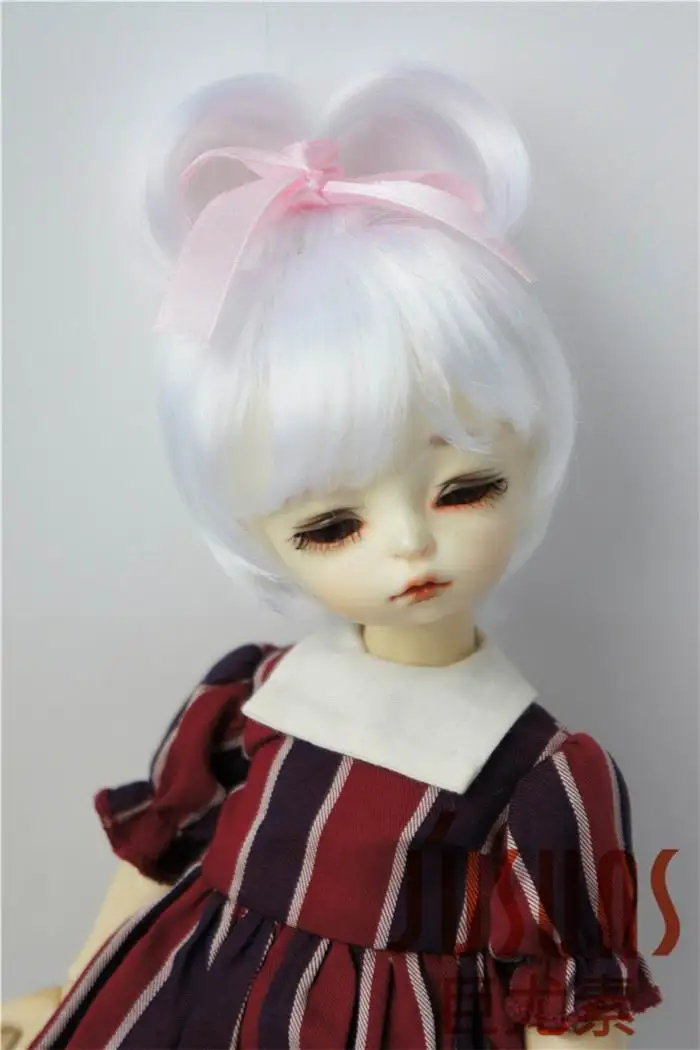 JD002 1/6 1/4 1/3 милый фонтан кукольный парик BJD парики Размер 6-7 дюймов 7-8 дюймов 8-9 дюймов кукольные волосы для модных кукольных аксессуаров - Цвет: 6-7inch White SM101
