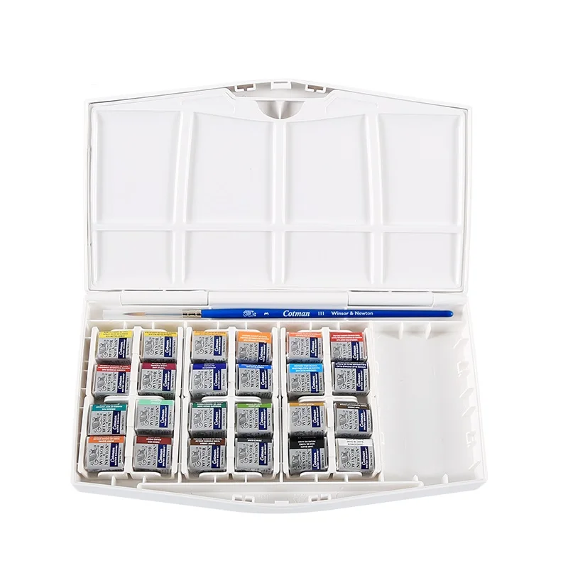 WINSOR& NEWTON Cotman портативный Твердые акварельные краски 12/24/36/45 цветов пигмент товары для рукоделия Рисунок Краски