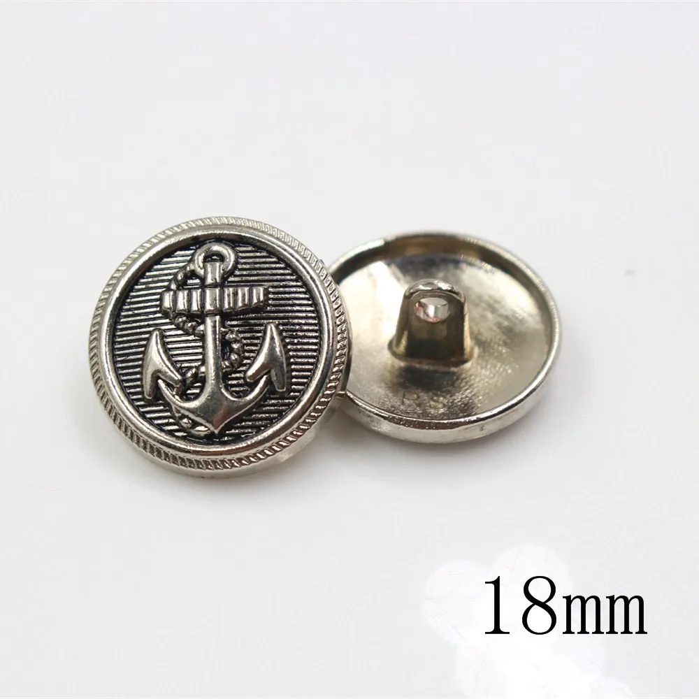 10 шт./лот черный якорь металлические пуговицы золото для одежды свитер украшение