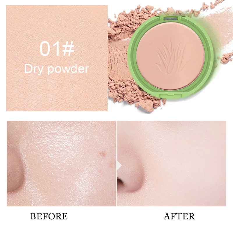 Dry Powder 99% алоэ вера гладкая мягкая пудра для лица макияж контроль масла консилер палитра Maquiagem сухая прессованная пудра для лица Контурная палитра - Цвет: Dry Powder