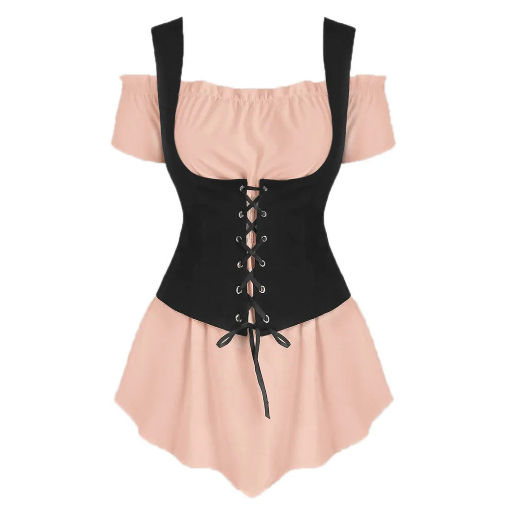 Женская блузка с открытыми плечами YOUYEDIAN рубашка коротким рукавом топ на