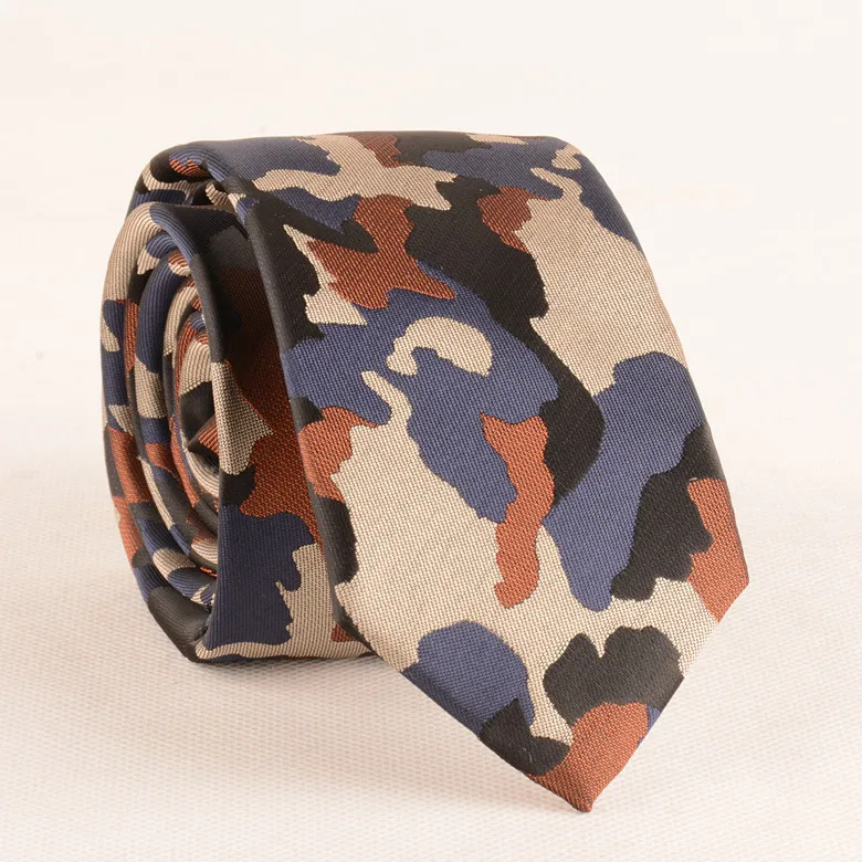 Printed Narrow Tie New Fashion Unisex Cool Leisure Tie 6*145CM Camouflage Uniform High Quality Breathe Thin Party Gift Tie