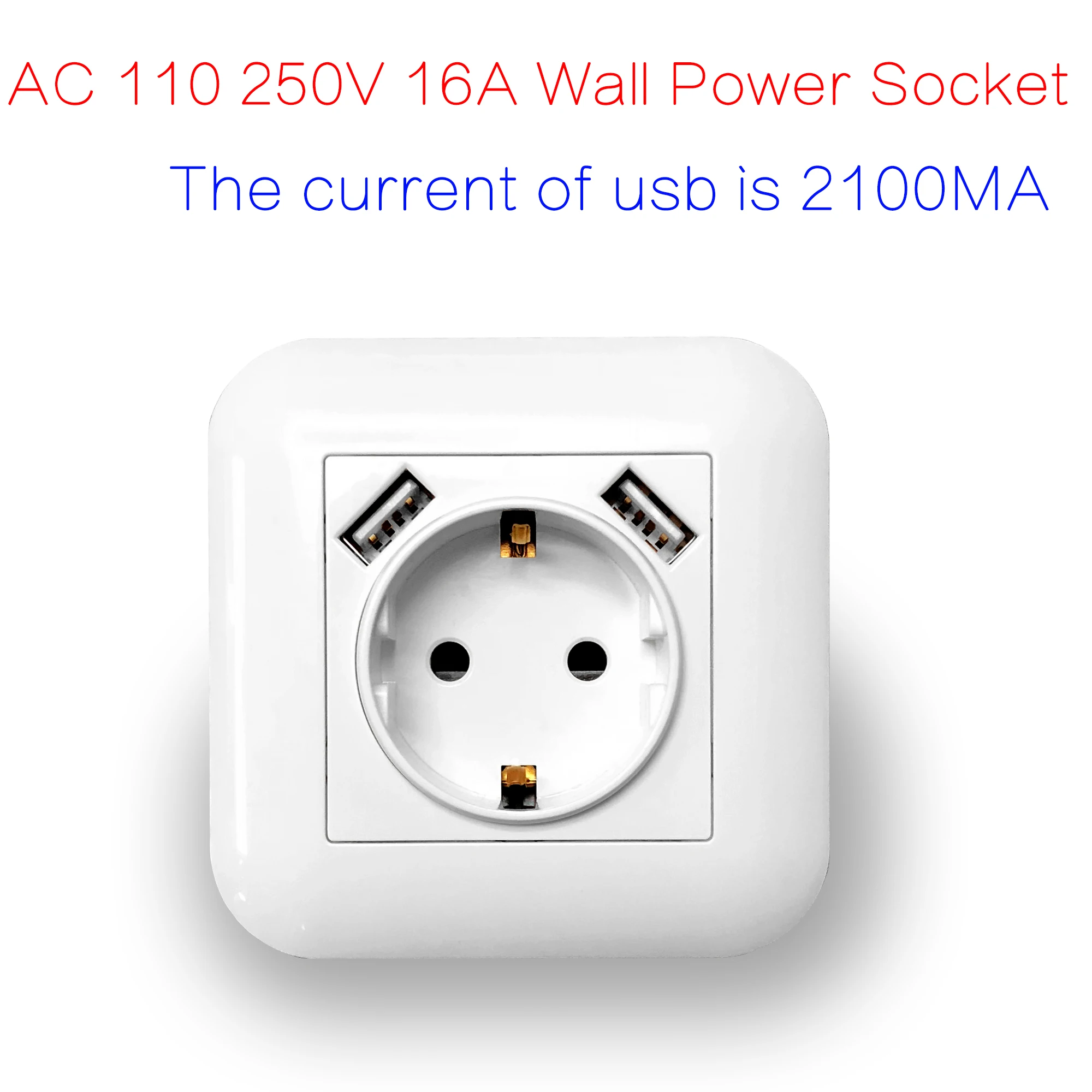 BONDA, двойной USB порт, настенное зарядное устройство, адаптер для зарядки, 2А, настенное зарядное устройство, адаптер, штепсельная розетка европейского стандарта, розетка, Белый пластик