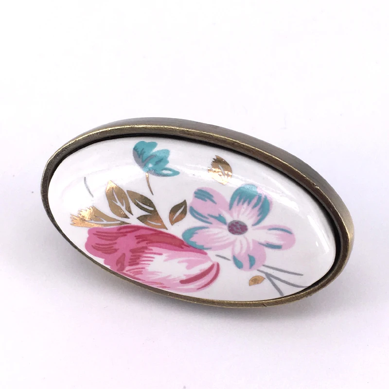 CC 16 мм тюльпановая керамическая дверная ручка овальные ящики ручки для шкафа