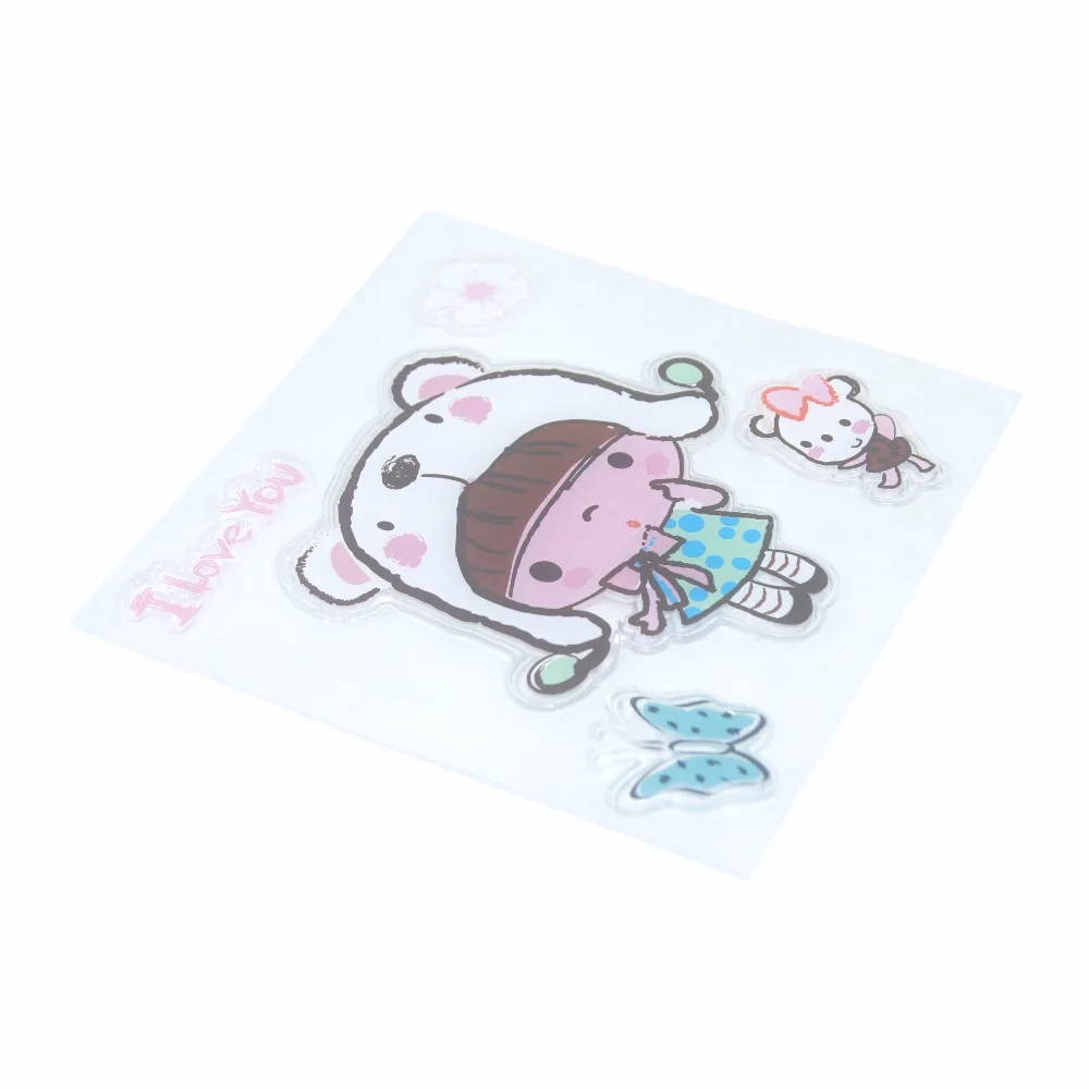 Free Shipping Lovey Girls Transparent Clear Silicone Stamp/Seal for DIY Scrapbooking/photo Album Decorative Stamp Sheets | Канцтовары
