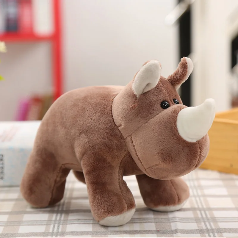 Rhinoce 25*20 см Моделирование Слон/Бегемот/носорог плюшевые игрушки животные куклы мягкий хлопок детские Brinquedos для детей подарок - Цвет: Rhinoce