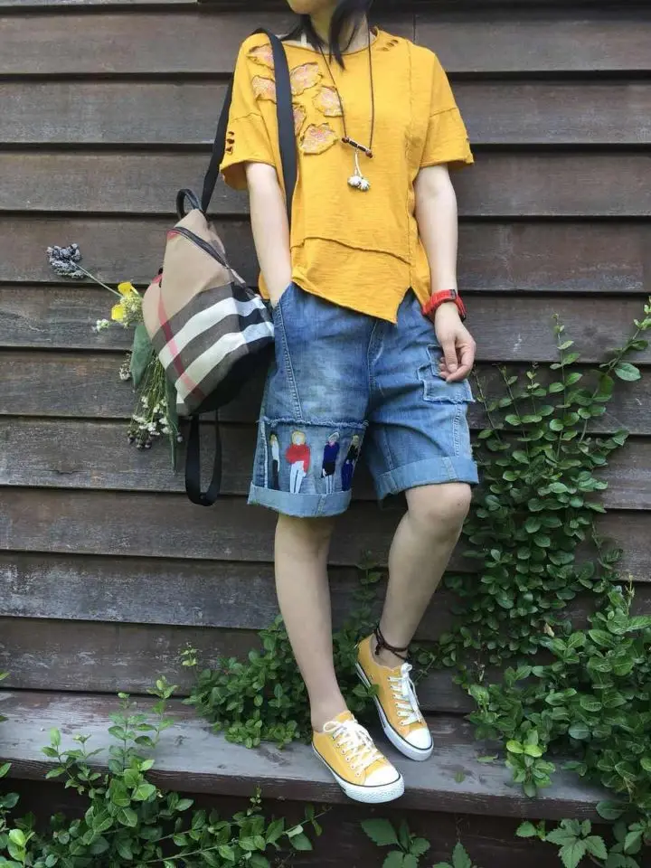 Летняя футболка Для женщин ретро slim типа Топы Мори девушка О образным вырезом