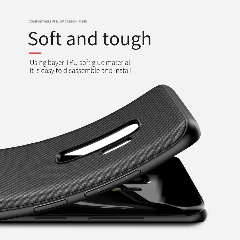 iPaky For Samsung Galaxy S9 Plus Case Carbon Fiber Soft Silicone Shockproof Housing Cover S 9 Phone Cases |