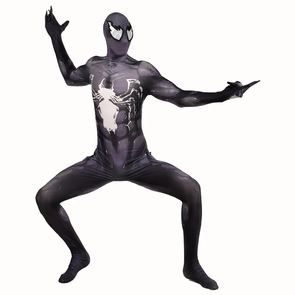 Костюм Человека паука Venom Symbiote для костюмированной вечеринки Хэллоуин спандекс