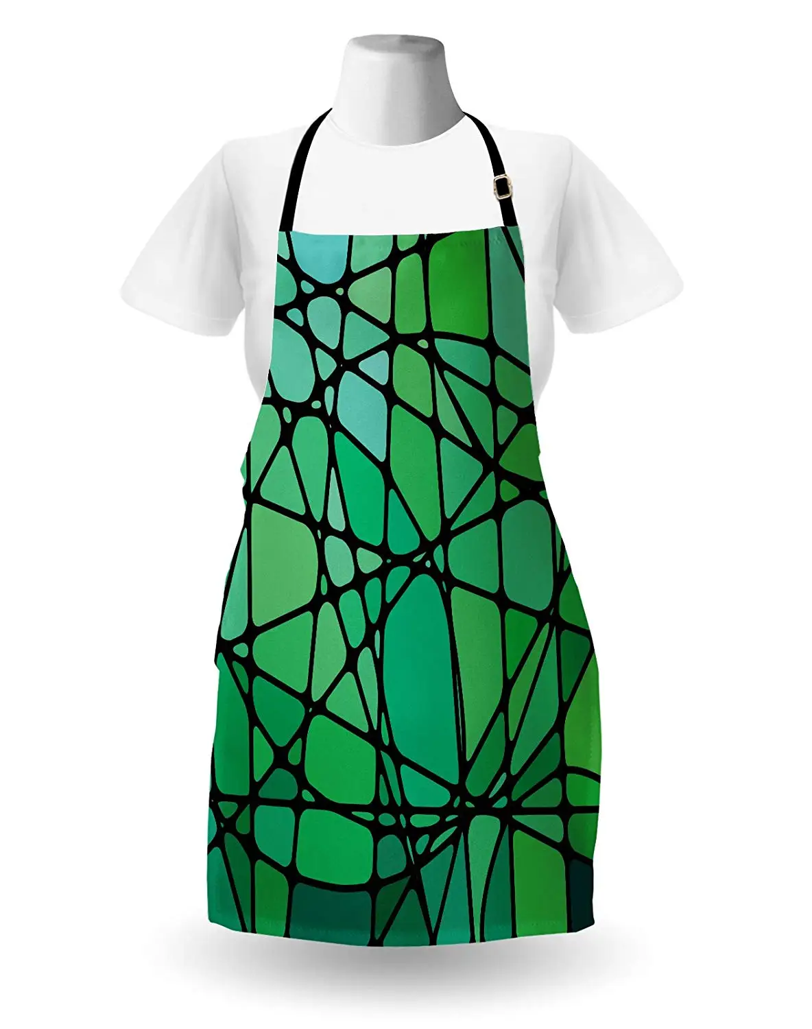 Синий зеленый фартук витражный стиль абстрактный дизайн современные яркие