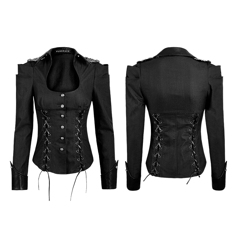 2017 new design punk rave military uniform blouse womens clothing shirt women y-685 | Женская одежда