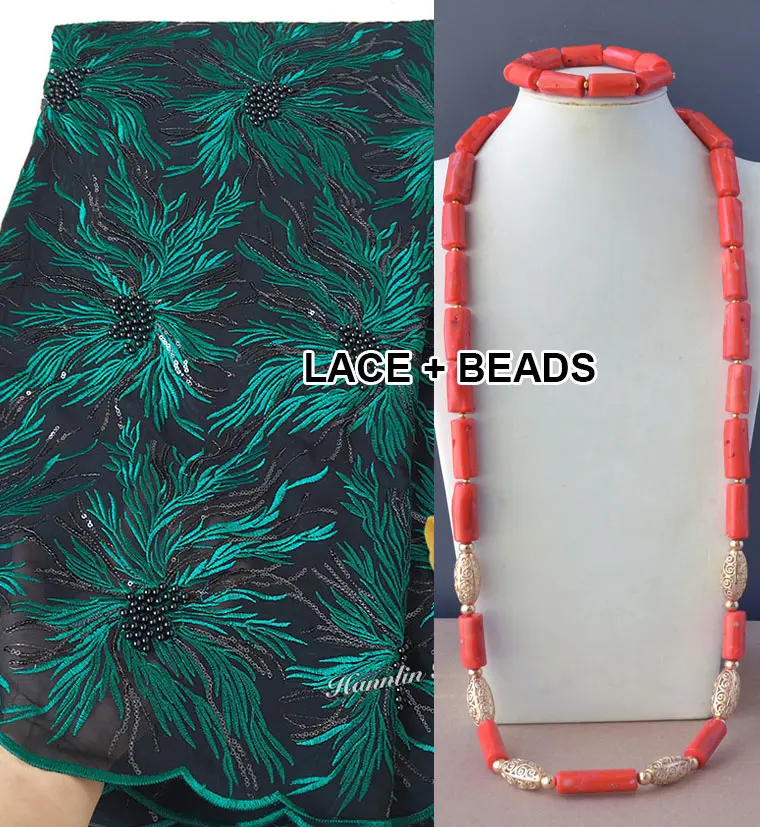 LaceBeads BlackTeal Простая розовая классная вышитая бисером оригинальная швейцарская вуаль кружевная Фантастическая африканская кружевная ткань уникальная нигерийская швейная Ткань 5 ярдов Горячая - Цвет: LaceBeads BlackTeal
