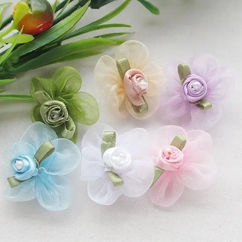 Лента из органзы с цветами 20 шт. 1 1/8 дюйма|flower sugar|ribbon maskribbon datacard |