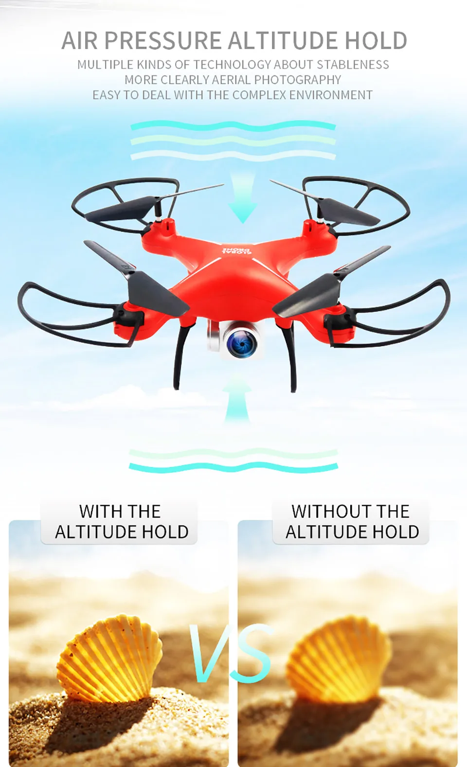 Global Drone GW26 FPV Wifi Дрон с HD 1080P камерой дистанционного управления вертолет RC игрушки Квадрокоптер