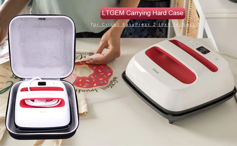 LTGEM EVA водонепроницаемый противоударный жесткий чехол для переноски для Cricut EasyPress 2(9*9 дюймов