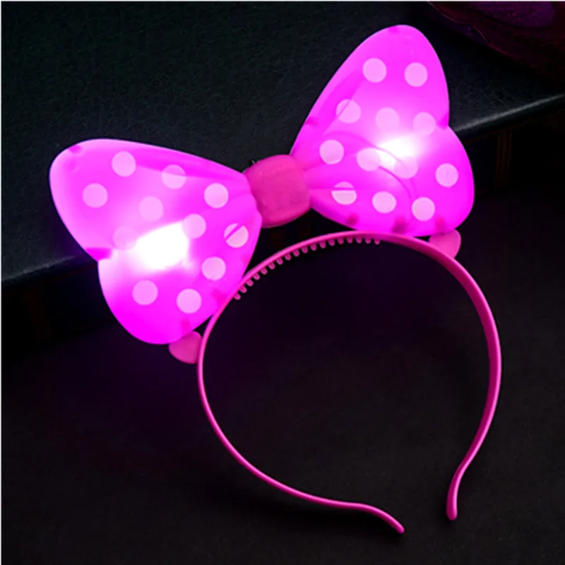 Мигающие светящиеся светодиодные повязка на голову с бантом светильник для