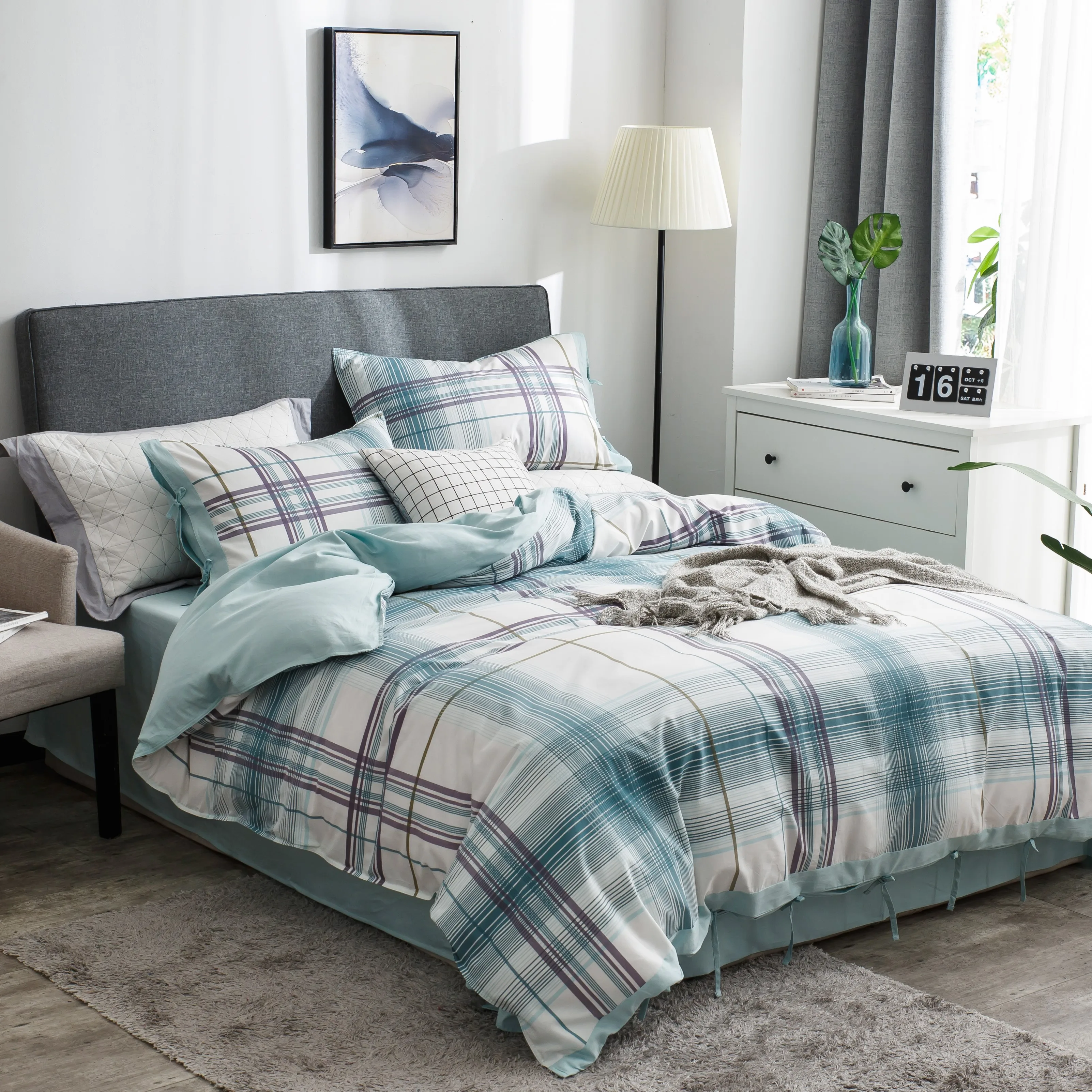 4pcs Bedding Set Bed Linen Duvet Cover Quilt Pillowcase Bedclothes Sheet ComforterHome Simple style Decorative | Дом и сад