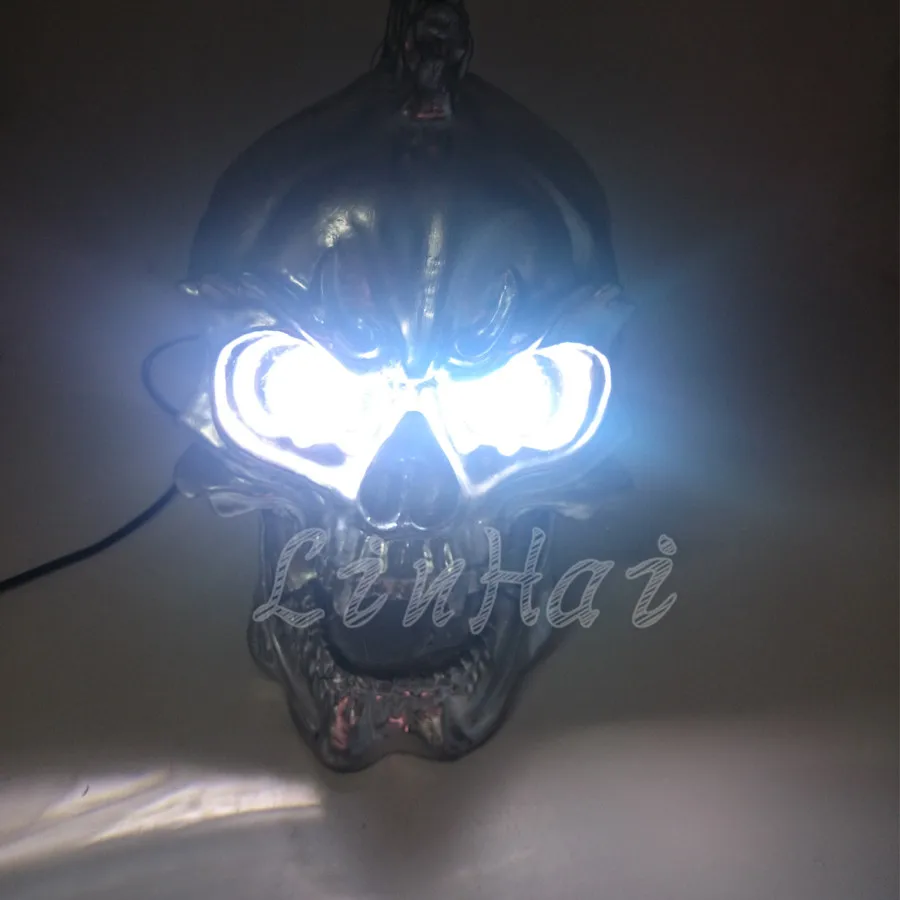 Мотоцикл Серебряный LED череп лампы фар для Harley Choppers Cruiser Touring пользовательского|lamp