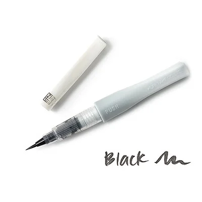 black 1 шт. японская Kuretake цветная мигающая мягкая ручка 16 краски акварелью принадлежности для рисования маркер кисть Набор - Цвет: black