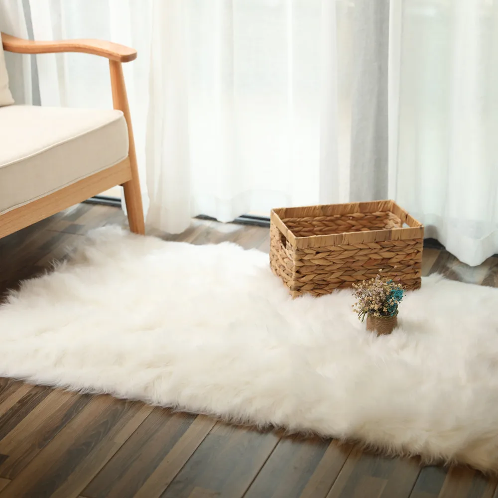 

MUZZI Soft Artificial Sheepskin Rug Chair Cover Bedroom Mat Artificial Wool Warm Hairy Carpet Seat Textil Fur Area Rugs