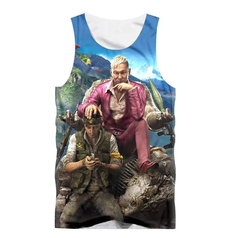 2017 летний мужской жилет с 3d принтом Far Cry Character майка круглым воротником без