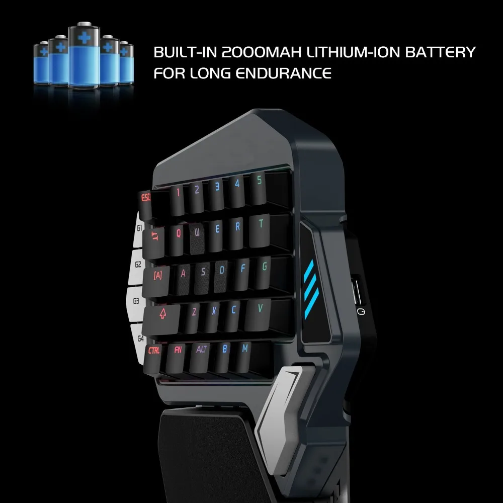 RGB игровая мини клавиатура для мобильных игр PUBG FPS AoV Mobile Legends RoS. Одноручная вишня MX