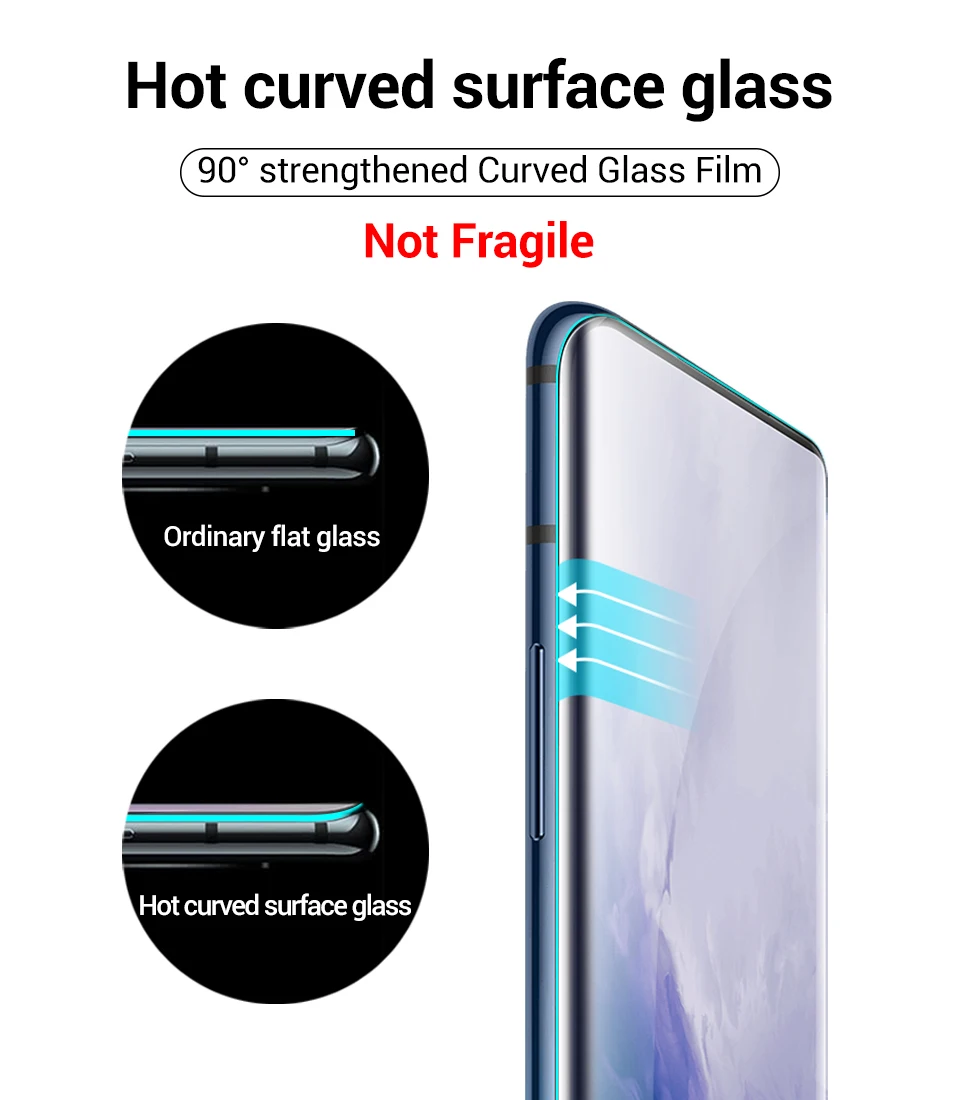 PZOZ для oneplus 7 pro 3D закругленные края полное закаленное стекло крышка oneplus 7 one plus 7pro стекло ультра тонкий полный экран Защита