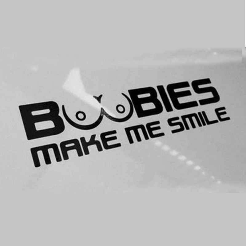 (100 шт./лот) оптовая продажа BOOBIES MAKE ME SMILE забавная наклейка для автомобиля