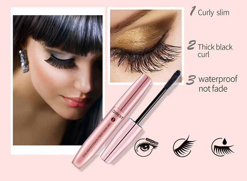 Qibest Brand Professional Fashion Mascara Make Up Long Eyelash Curling Waterproof Lengthening Extension Mascara Cosmetic Brush