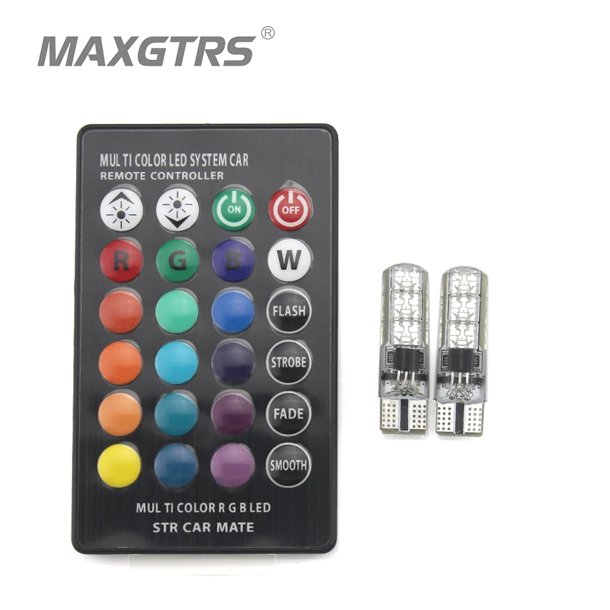 2x T10 W5W 168 194 SMD 6-светодиодный 5050 RGB пульт дистанционного управления для чтения