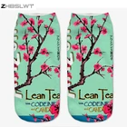 ZHBSLWTженские носки в стиле Харадзюку, носки с 3D принтом лимона Женские Низкие трикотажные носки по щиколотку, носки с принтом