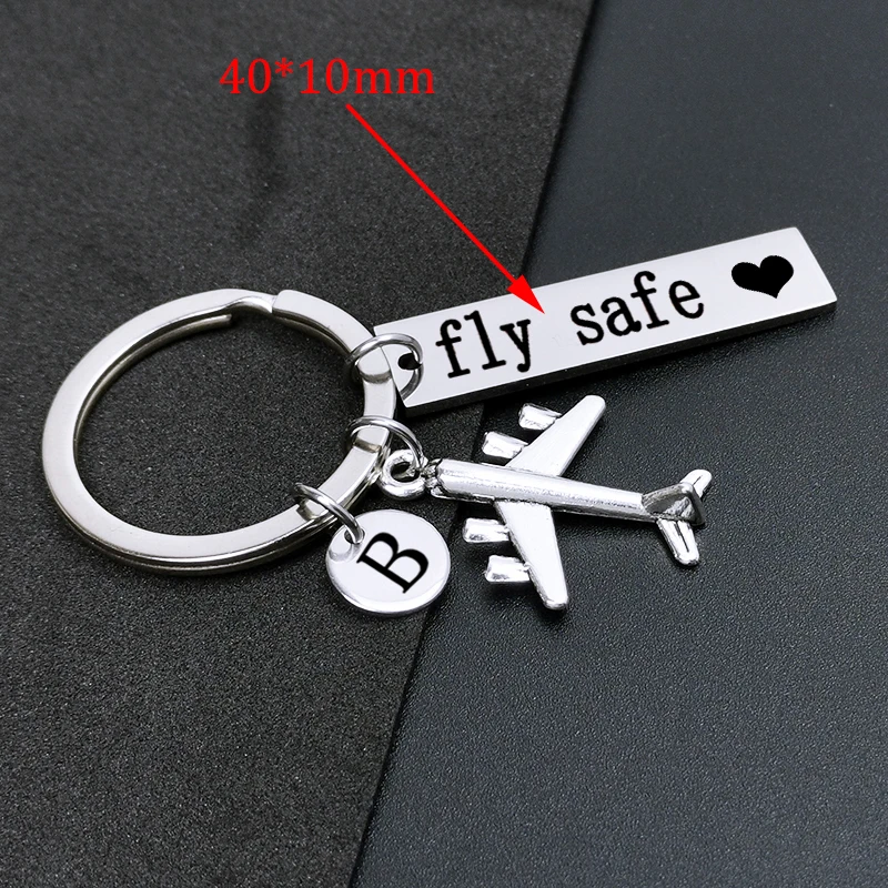 Брелок с гравировкой Fly Safe Airplane Drive брелок на заказ для автомобиля ключей 26