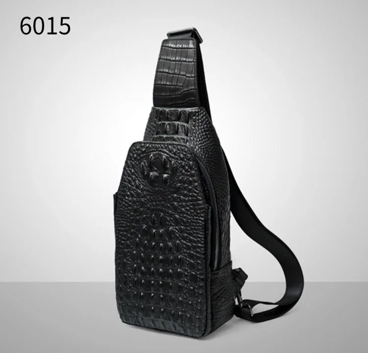 6015 McParko, натуральная кожа, нагрудная сумка, мужская сумка на плечо, Крокодиловая Кожа, дизайн, сумки через плечо, мужская мода, коровья кожа, Chestbag, черный - Цвет: 6015