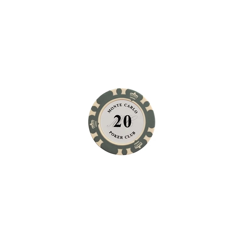 20 face value Yernea, 1 шт., игральные карты, чипы, 14 г, глина, встроенные железные тапперы, Техасский Холдем, игральные чипы, карты для покера, Baccarat, монета, покер, звезда - Цвет: 20 face value