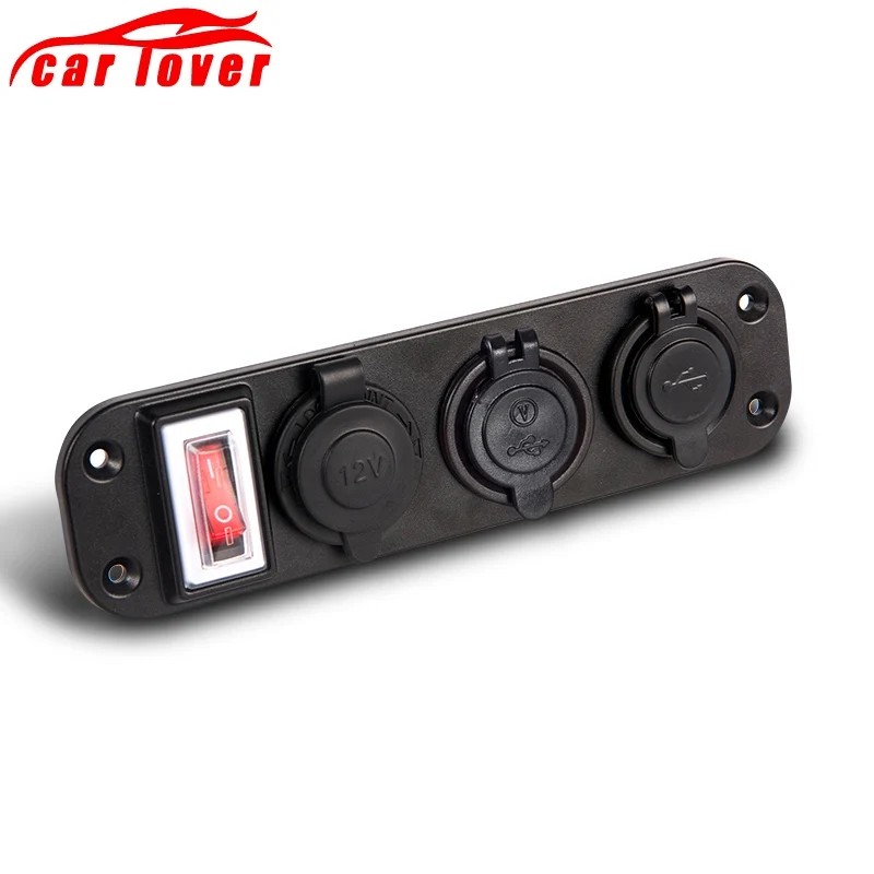 Автомобильное зарядное устройство Мотоцикл вилка двойной USB адаптер + 12 В/24 В