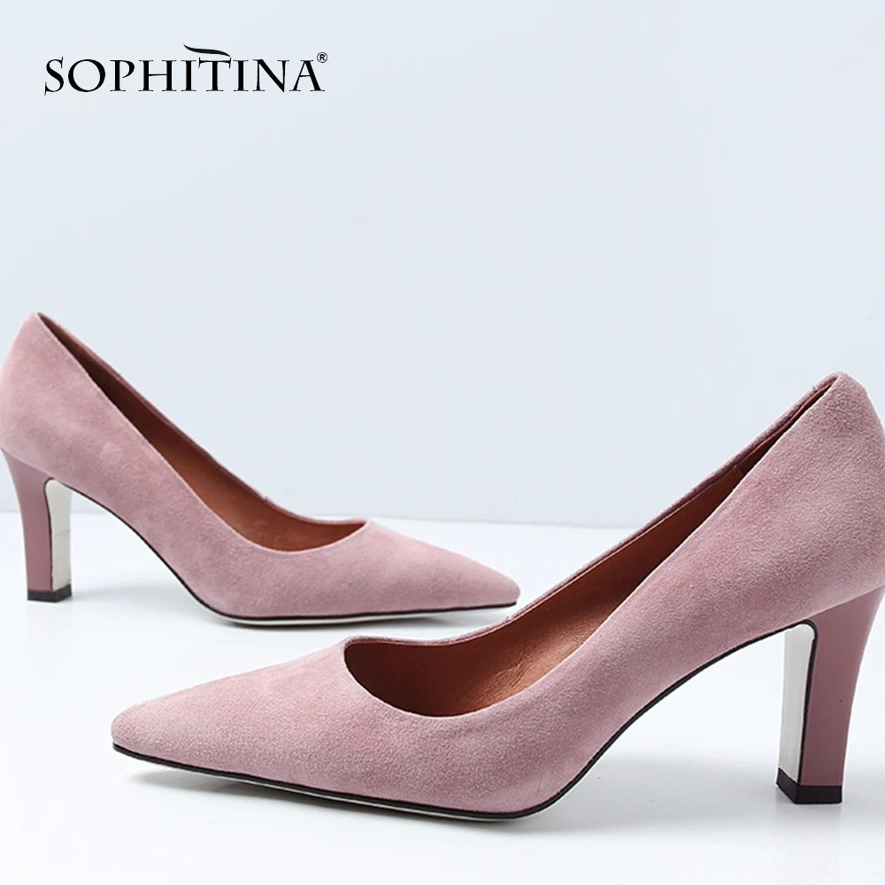 SOPHITINA/модные женские туфли лодочки Удобные детские замшевые высокого качества на